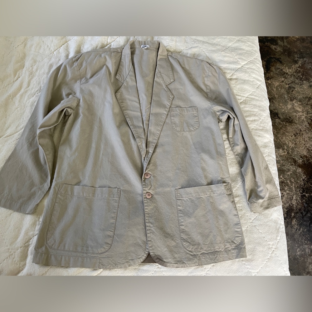 Vintage Blazer Khaki Jacket American Legends USA L Ranch Cattle Texas Windmill - Picture 13 of 15